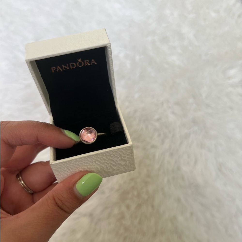 Pandora Poetic Droplet Pink Ring